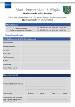 Bewerbungsformular Wochenmarkt