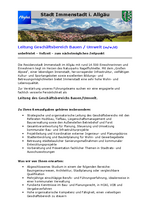 Stellenausschreibung Leitung Geschäftsbereich Bauen / Umwelt (m/w/d)